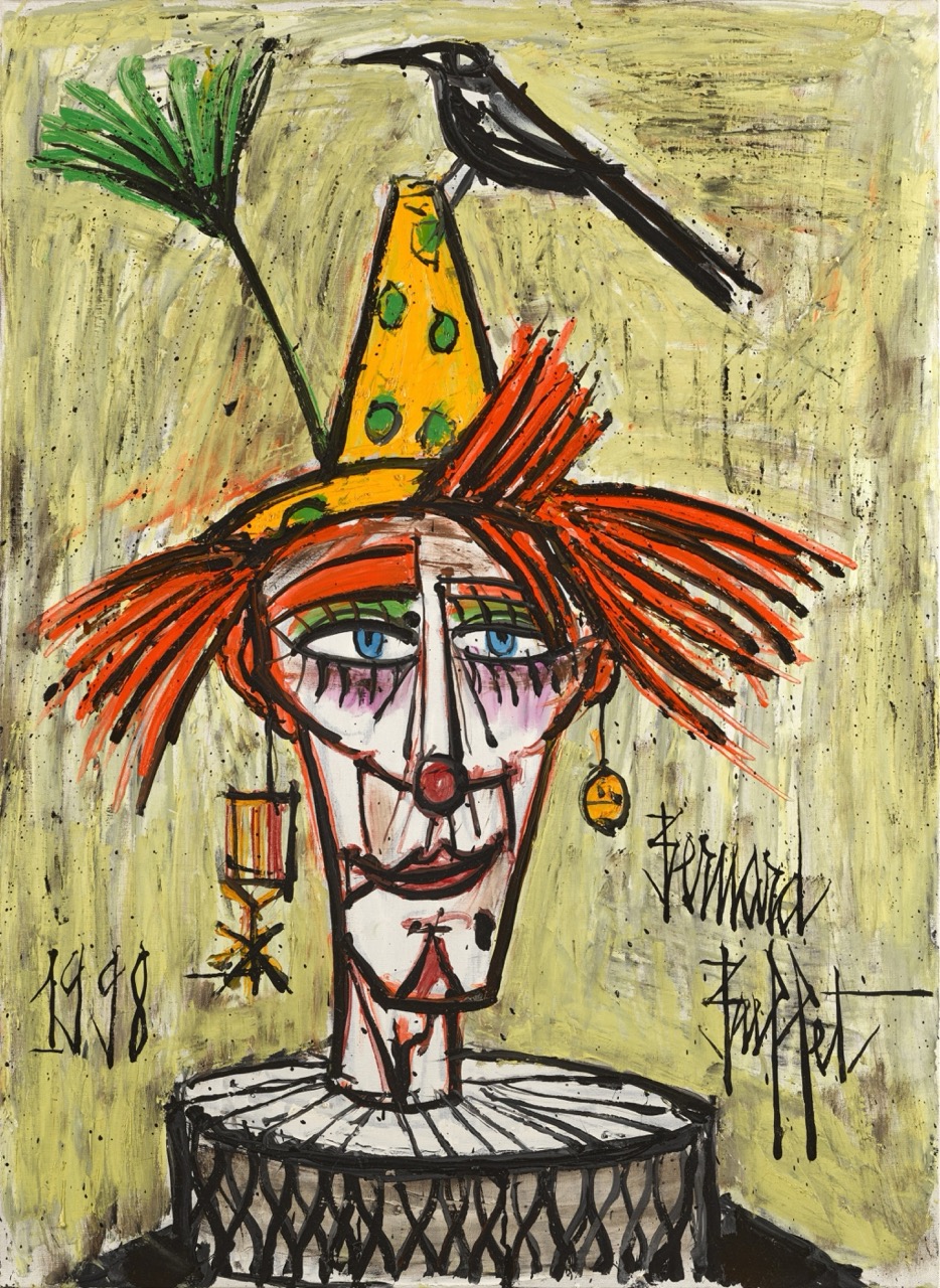 Clown à l&rsquo;oiseau 1998 – Bernar Buffet 1928 – 1999